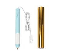 MXRGUMVI Set di penne riscaldate a caldo, alimentate tramite USB, 1,5 mm, in carta, pelle, blu, 14,6 cm