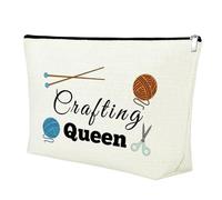 Mxrymvu Regali artigianali per le donne Borsa per il trucco Regali per amanti del mestiere Idee regalo Artigianato Regina Borsa cosmetica Cucito Amante Regalo di compleanno Regali di Natale per amiche