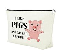 Mxrymvu Regali per amanti dei maiali per ragazze, regali per donne, borsa per il trucco, regalo per amanti degli animali, borsa cosmetica, regalo a tema maiale, regalo di Natale per compleanno per