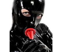 MXRYSQY Lattice Maschere Testa Fatto a Mano Maschera in Lattice Nero con Tappo Bocc con Fori per Occhi e Narici Unisex(Size:xl)
