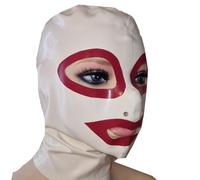 MXRYSQY Lattice Testa Coperchio con Decorazione Rossa Lattice Maschere Occhi Esposti Bocca Esposta per Cosplay con Cerniera(Size:s)