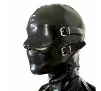 MXRYSQY Lattice Testa Coperchio Facciale Unisex Casual Lattice Maschera Viso con Tappo Bocca Cosplay Sexy Latex Gioco(Size:S/53CM)
