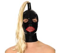 MXRYSQY Lattice Testa Coperchio Facciale Unisex Casual Lattice Maschera Viso Fatto a Mano con Parrucca Occhi Esposti Bocca(Size:m)