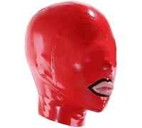 MXRYSQY lattice Testa Coperchio Maschera di Lattice Halloween Copricapo Bocca Esposta Festa in Mascherata Cosplay con Cerniera(Size:xxl)