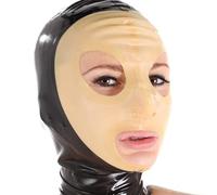 MXRYSQY Lattice Testa Coperchio Maschera in Lattice Occhi Esposti Bocca Maschera Facciale Sexy per Gioco di Ruolo Party Club(Size:M-65CM)