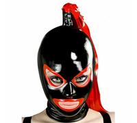 MXRYSQY Sexy Lattice Testa Coperchio Nero Lattice Maschera per Gioco di Ruolo di Party Abbigliamento da Club(Size:M-65CM)