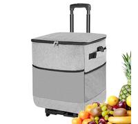 Mxshc Borse Frigo con Ruote e Maniglia - Frigo Termico Rotabile Grande 35 Litri - Carrello Portatile Con Ruote Isolato Per Viaggio Strada Pranzo Picnic Festa Gita Terrazzo Spiaggia Campeggio Avventura