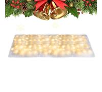 Mxshc Coperta Di Neve Natalizia Con Luci Led | Morbida Coperta Natalizia con Luci Integrate,Tappeto Neve Finta Tovaglia Piegevole 8 Modalità Luce per Decorazioni Invernali Interno Esterno Pavimento