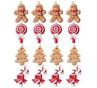 Mxshc Decorazioni per Albero di Natale,16 Pezzi In Resina 3D - Classiche Decorazioni di Pan di per Natale | Per La Casa Festività Vacanze Incontro Famiglia Party All'Aperto Al Chiuso Donne E Uomini