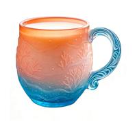 Mxshc in corallo, 350 ml, divertente da caffè con manico, in soffiato a mano, per gli amanti del caffè e degli oceani