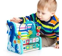 Mxshc Labirinto Di Perline Per - Attività Di Gioco Da Tavolo Con Design A Delfino,Montagne Russe In Legno - Per Asilo E Bambini 3 Anni E Oltre Ideale Per Compleanno E Natale