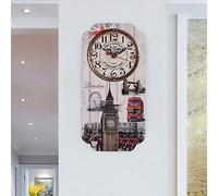Mxtech Orologio da Parete per Soggiorno, Orologio da Bar con Decorazione retrò Durevole, Rettangolare Facile da Usare per L'Ufficio con Un Gancio