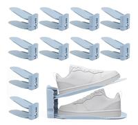 MXTIMWAN 10 Pezzi Porta Scarpe Regolaili in Plastica, Porta Scarpe da Armadio Salvaspazio, Salvaspazio Regolabili da Scarpiera per Organizzare Gli Armadi, Impilare le Scarpe