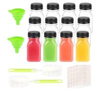 MXTIMWAN 12 Pezzi Bottiglie di Succo in Plastica, Mini Bottiglia di Plastica con Coperchio, 120ml Bottiglie di Plastica Riutilizzabili per Bevande di Succo Fatte in Casa, Frullati, Latte