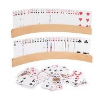 MXTIMWAN 2 Porta Carte da Gioco, Porta Carte per Bambini e Adulti, Reggi Carte Portacarte da Gioco in Legno, Supporto per Carte da Gioco per Bambini, Anziani, Adulti, Disabili