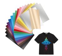 MXTIMWAN 20 Pezzi Vinile Termoadesivo, HTV 30,5 x 21 cm Plotter Tessile, Rotoli di Vinile Trasferimento Termico per Tessuti, Vestiti, Berretti, Pantaloni(20 Color)