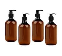 MXTIMWAN 4 Pezzi Dispenser di Sapone da 500 ml, Dispenser di Sapone Liquido con Pompa, Plastica, Bottiglie Vuote Pompa a Pressione per Shampoo, Lozioni, Bagno, Cucina