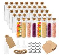 MXTIMWAN 40 Pezzi Vasetti Vetro Piccoli, 20ml Bottigliette con Tappi, Set di Provette, Boccette Decorative per Regalo Feste Decorazione Matrimoni