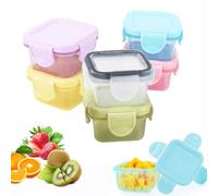 MXTIMWAN 6 Pezzi Mini Contenitori per Salse, 60ml Contenitori Plastica per Alimenti, Mini Contenitori con Coperchio per Alimenti, Insalate, Marmellate, Burro di Arachidi, Condimenti