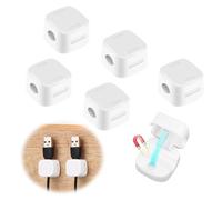 MXTIMWAN 6pcs Clip per Cavi,Organizer Organizzatore Cavi, Fermacavi Adesivi,Clip Magnetiche per Gestione Cavi,Organizer a Clip per Cavo per Scrivania,Comodino, Cavi di Ricarica,HDMI,USB,Cavo Audio