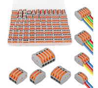 MXTIMWAN 80 Pezzi Morsetti Elettrici, Connettori Molla, 4 mm² Connettori Elettrici Rapidi, Terminali a Collegamento Rapido per Cavi Combinabili Liberamente (4 Modelli)