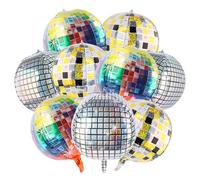 MXTIMWAN 9 Pezzi Disco Foil Palloncini, 22 Pollici Ballons Disco Alluminio, Palloncini da Discoteca Multicolori per Decorazioni Feste Feste Anni '70 '80 '90, Palloncini Decorazioni