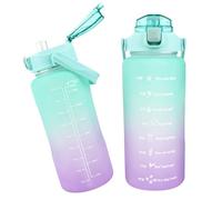 MXTIMWAN Borraccia Motivazionale 2L, Borraccia Sportiva con Cannuccia e Scala Temporale, a Prova di Perdite, Senza BPA, 2 Litro Borraccia Palestra per Corsa, Bicicletta, Campeggio, Lavoro, Scuola