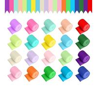MXTIMWAN Carta Crespa Colorata, Carta Crepe Rotoli 20 Colori, Decorativa Nastro Carta Crespata, Artigianato di Carta Crepe per Nozze Festa di Compleanno, Natalizia (4.5cm*10m)
