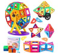 MXTIMWAN Costruzioni Magnetiche 84 Pezzi, Giochi Magnetici per Bambini, Educativi Calamite Montessori, Natale Compleanno Regalo Bimbo 2 3 4 5 6 7 8 Anni