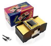 MXTIMWAN Distributore Carte da Gioco Elettronico, Mischia Carte Automatico a 2 Mazzi, USB/Batteria Mescolatore Carte da Gioco, Mescolatore Carte da Gioco per Uno, Poker, Burraco, Blackjack