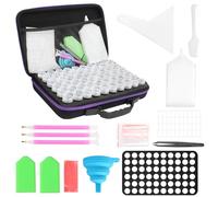 MXTIMWAN Organizer per Diamond Painting Accessori, Diamante Ricamo Accessori Box con Diamante Ricamo Accessori, 60 Scomparti Organizzatore per Diamond Painting 5D per Orecchini, Collana, Perlina