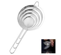MXTIMWAN Passino Acciaio Inox, Set di 4 Setaccio da Cucina 7/10/14/18cm Scolapasta con Manico Maniglia Filtro per Pasta Set di Setaccio da Cucina in acciaio inossidabile Riso,Verdura,Verdure,Polvere