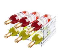 MXTIMWAN Portabottiglie Vino e Acqua Impilabile, Bottigliera e scaffale per 6 bottiglie, Organizar per Bottiglie d'Acqua in Plastica per Piano di Lavoro della Cucina, Armadio