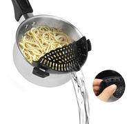 MXTIMWAN Scolapasta Da Bordo Pentola, Colino a scatto in Silicone Pieghevole con clip da pasta, Padella & Ciotola Scolapasta Da Cucina Per Pasta Non Tossico Facile da Pulire Lavabili in Lavastoviglie
