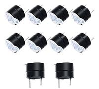 mxuteuk 10 pezzi Cicalino elettronico nero Allarme acustico Altoparlante Segnale acustico Mini cicalini piezo attivi, Adatto per computer Stampanti Componenti elettronici HF-12095