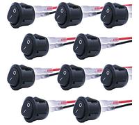 mxuteuk 10 pezzi interruttore a bilanciere circolare marino incorporato interruttore a levetta con filo SPDT ON-OFF a 3 pin AC 250V 6A 125V 10A, utilizzato per automobilistici e marini MXU1-5-101-CX