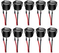 mxuteuk 10 pezzi interruttore a bilanciere nero rotondo marino con interruttore a levetta a filo pre-saldato AC 6A/250V 10A/125V SPST 2 pin 2 posizioni on/off KCD1-2-101-X