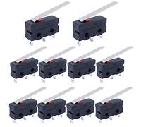 mxuteuk 10 pezzi Mini Micro Finecorsa Lungo Retto Cerniera Leva Braccio Interruttore A Scatto Tipo Pulsante 3 Pin 5A 125 250V AC SPDT 1NO 1NC KW11-3Z03