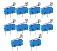 mxuteuk 10 pezzi Mini Micro interruttore di finecorsa Cerniera in metallo corta Leva a rullo Interruttore a braccio Pulsante a scatto Tipo 2 Pin 5A 125 250 V AC SPDT 1NO KW11-3Z09