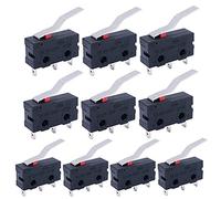 mxuteuk 10 pezzi Mini Micro interruttore di finecorsa Cerniera lunga Leva piegata Interruttore a braccio Pulsante a scatto Tipo 3 pin 5A 125 250V AC SPDT 1NO 1NC KW11-3Z06