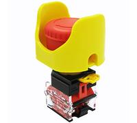 mxuteuk 2 NC 22mm Interruttore a pulsante di arresto di emergenza a fungo rosso AC 660V 10A + coperchio protettivo Anti-malfunzionamento LA36-02ZS-XYB