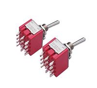 mxuteuk 2 pezzi 12 terminale 2 posizioni 4PDT piccolo interruttore a levetta in miniatura cruscotto auto cruscotto ON/ON 5A 125V 2A 250V MTS-402