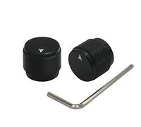 mxuteuk 2 pezzi nero lega di alluminio potenziometro manopola di controllo volume audio chitarra elettrica basso tipo a vite 15x13mm (diametro * altezza) KNOB-15 * 13