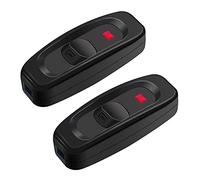 mxuteuk 2PCS Inline Apparecchio Interruttore Cavo Interruttore 10A 250V Cavo ON/OFF Interruttore a Bilanciere con Luce LED per Lampada da Tavolo Camera da Letto Lampada da Tavolo IT-GW320-BK