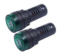 mxuteuk 2pezzi 22mm AC/DC 220V indicatori luminosi con buzzer LED verde cicalino lampeggiante indicatore di avvertimento AD16-22SM-GG220V