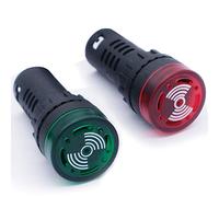 mxuteuk 2pezzi 22mm AC/DC 220V indicatori luminosi con buzzer rosso verde LED cicalino lampeggiante indicatore di segnale di avvertimento AD16-22SM-RG220V