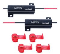 mxuteuk 2pezzi 50W 6ohm Resistori di carico per auto per lampadina a LED fissa Indicatori di direzione a LED iper-flash veloci,controller flash di errore fisso,con clip a filo rapido 4pezzi 50W-6RJ-2