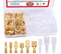 mxuteuk 360 pezzi 2,8/4,8/6,3 mm, scatola di giunzione a nastro piatto, kit di classificazione Gordon, con tubo isolante per fili altoparlante automobilistico N-002