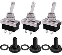 mxuteuk 3Pcs Interruttore a Levetta 12V 25A SPST ON/OFF 2 Pin 2 Interruttore di Posizione con Copertura Impermeabile per Auto Auto IT-KN3D-101