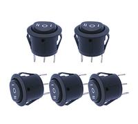 mxuteuk 5 pezzi interruttore a bilanciere marino circolare incorporato interruttore a levetta alimentatore SPDT (ON) -OFF- (ON) 3 pin AC 250V 6A 125V 10A MXU1-5-123